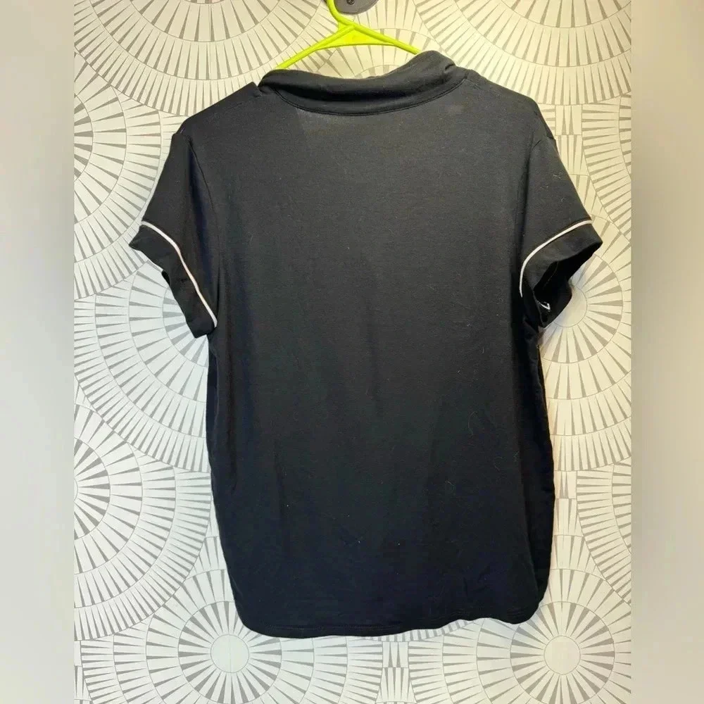 Stars Above‎ Women’s Black Pajama Top Button Up Size Medium